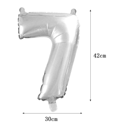 PF-20259  Číslo 7 strieborný balón 42cm