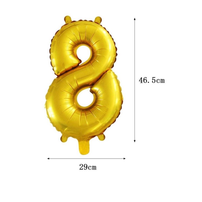 PF-20296  Číslo 8 zlatý balón 42cm