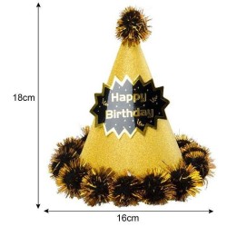 PF-22111 čiapka Happy Birthday zlatá 18x16cm