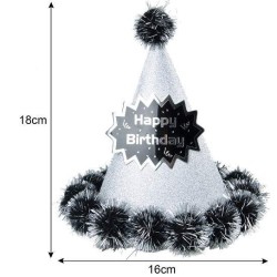 PF-22112 čiapka Happy Birthday strieborná 18x16cm
