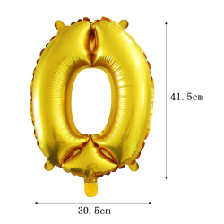 PF-20288  Číslo 0 zlatý balón 42cm