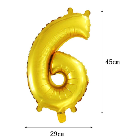 PF-20294  Číslo 6 zlatý balón 42cm