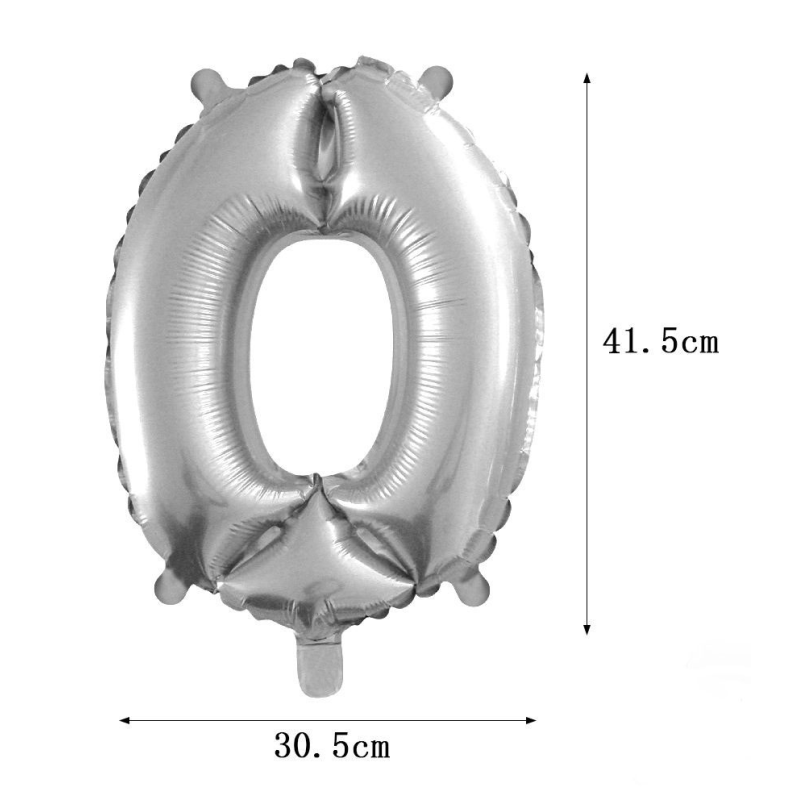 PF-20252  Číslo 0 strieborný balón 42cm